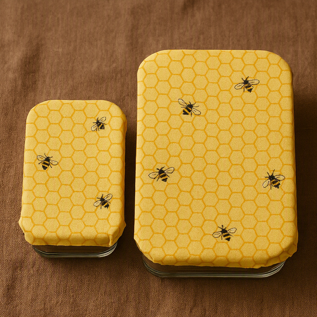Lunch Box Beeswax Wrap Set (2 Med & 1 Sm)